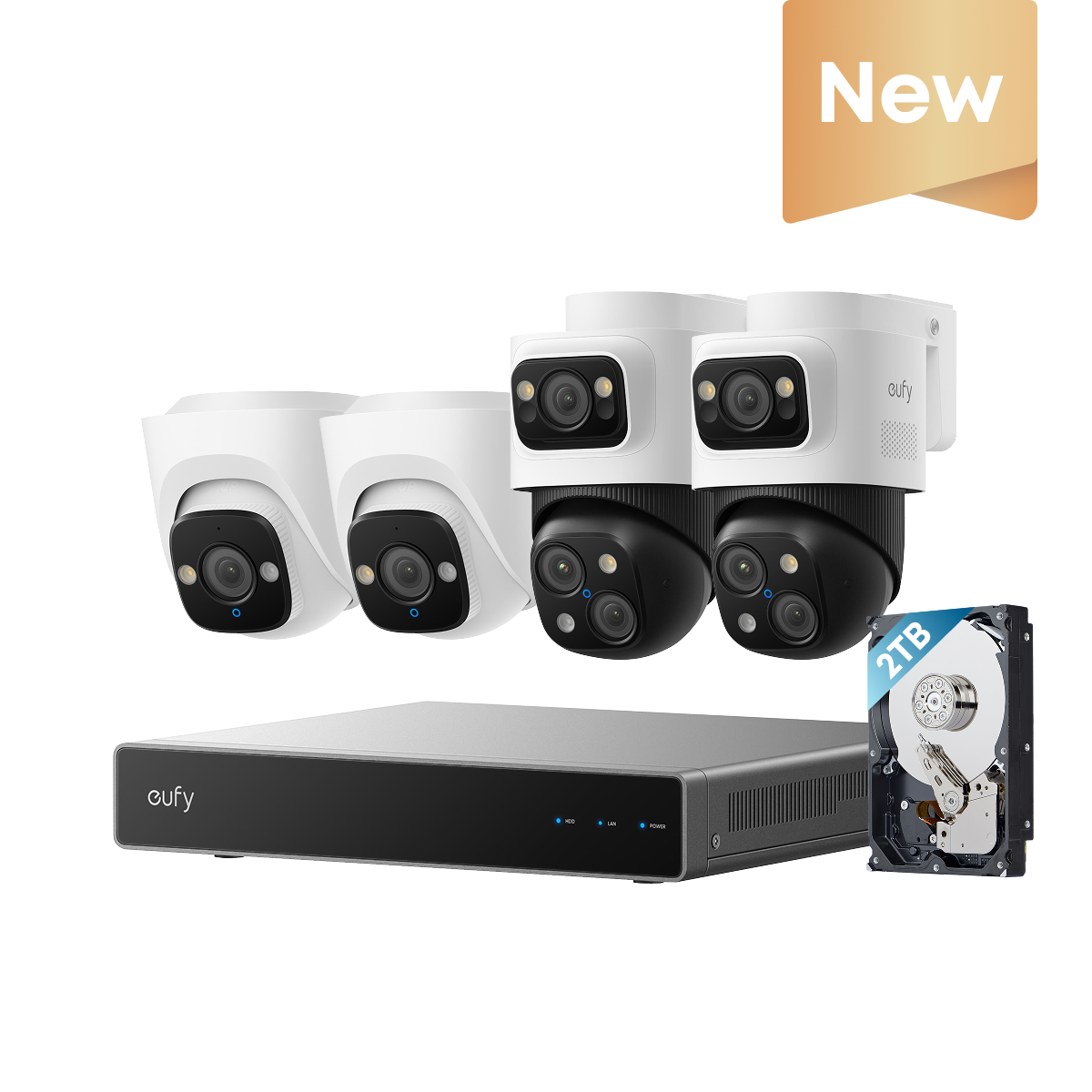 eufy NVR Security System S4 (2 S4 PTZ Cams and 2 E41 Turret Cams)