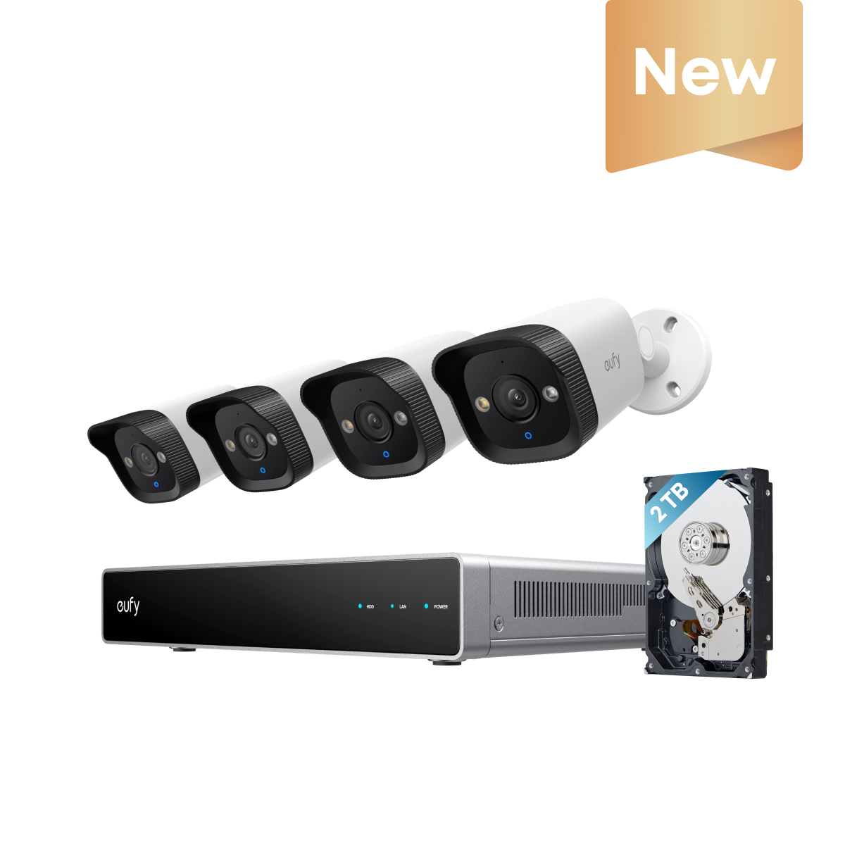 eufy E40 NVR POE 24/7 Security System - 4 x Bullet Cameras