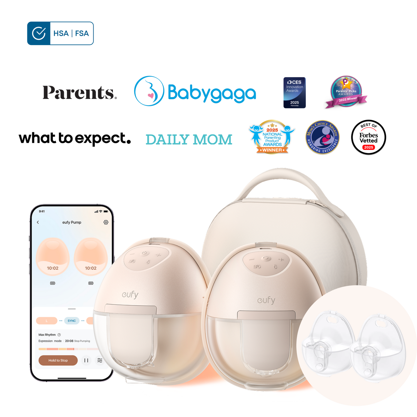 eufy Breast Pump S1 Pro + Original Milk Container (2-Pack)