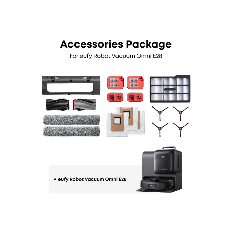 eufy Accessory Bundle, Side Brush, Filter, Roller Brush for RoboVac, Dust Bag, Dirty Water Tank Filter