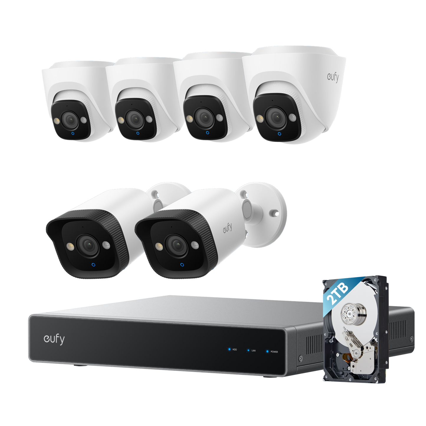 eufy PoE NVR CCTV Security System E41 (4 PoE E41 Add-on Cams) + 2 PoE E40 Add-on Cams