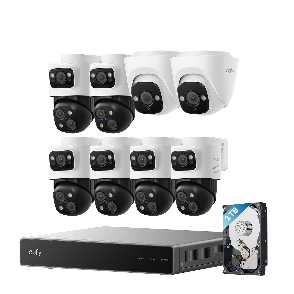 eufy 6-Cam Kit PoE NVR Security System S4 Max + 2 Turret Cameras