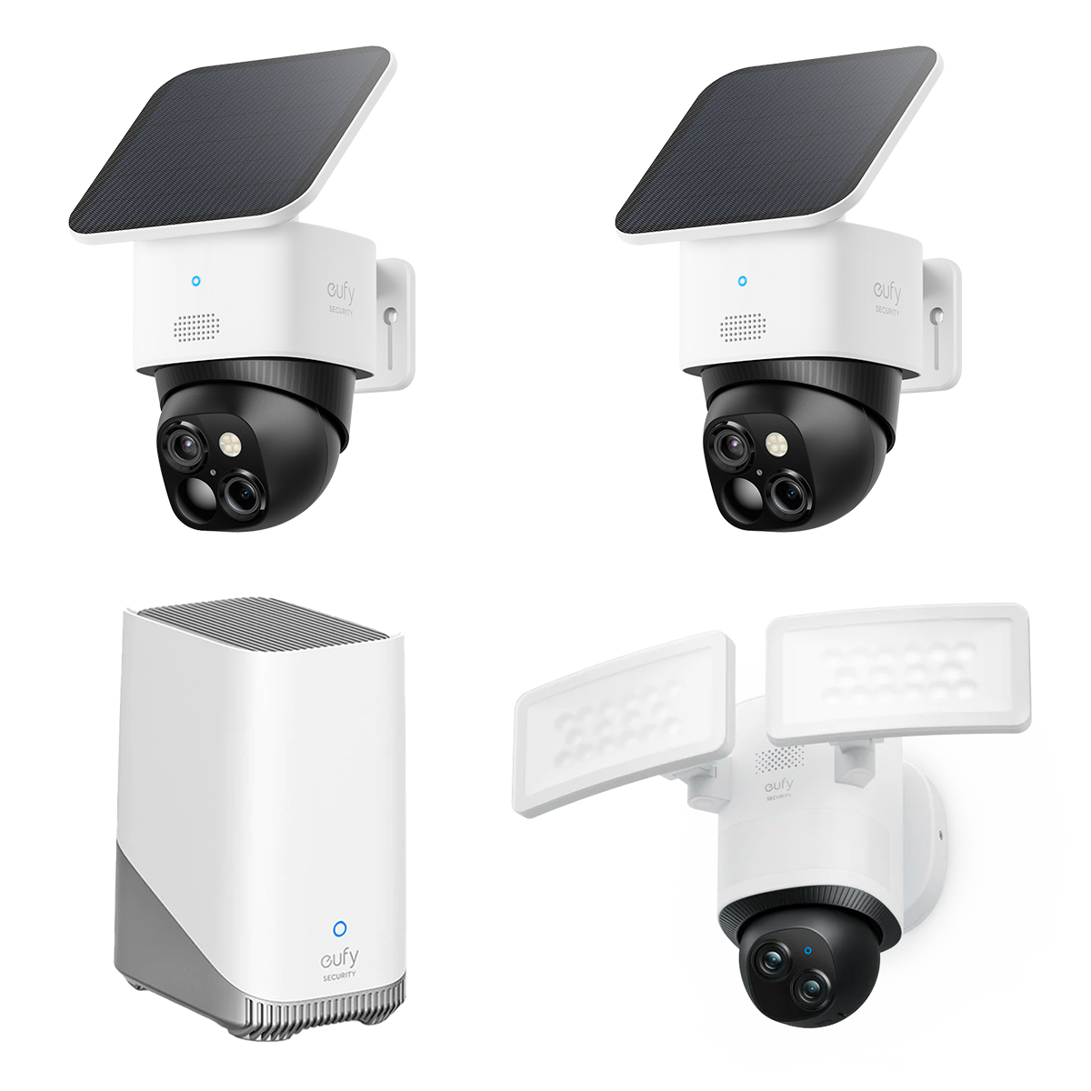 SoloCam S340 (2-Pack) + Floodlight Camera E340 + eufy HomeBase™ S380