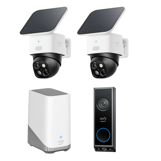 SoloCam S340 (2-Pack) + Video Doorbell E340 + eufy HomeBase™ S380