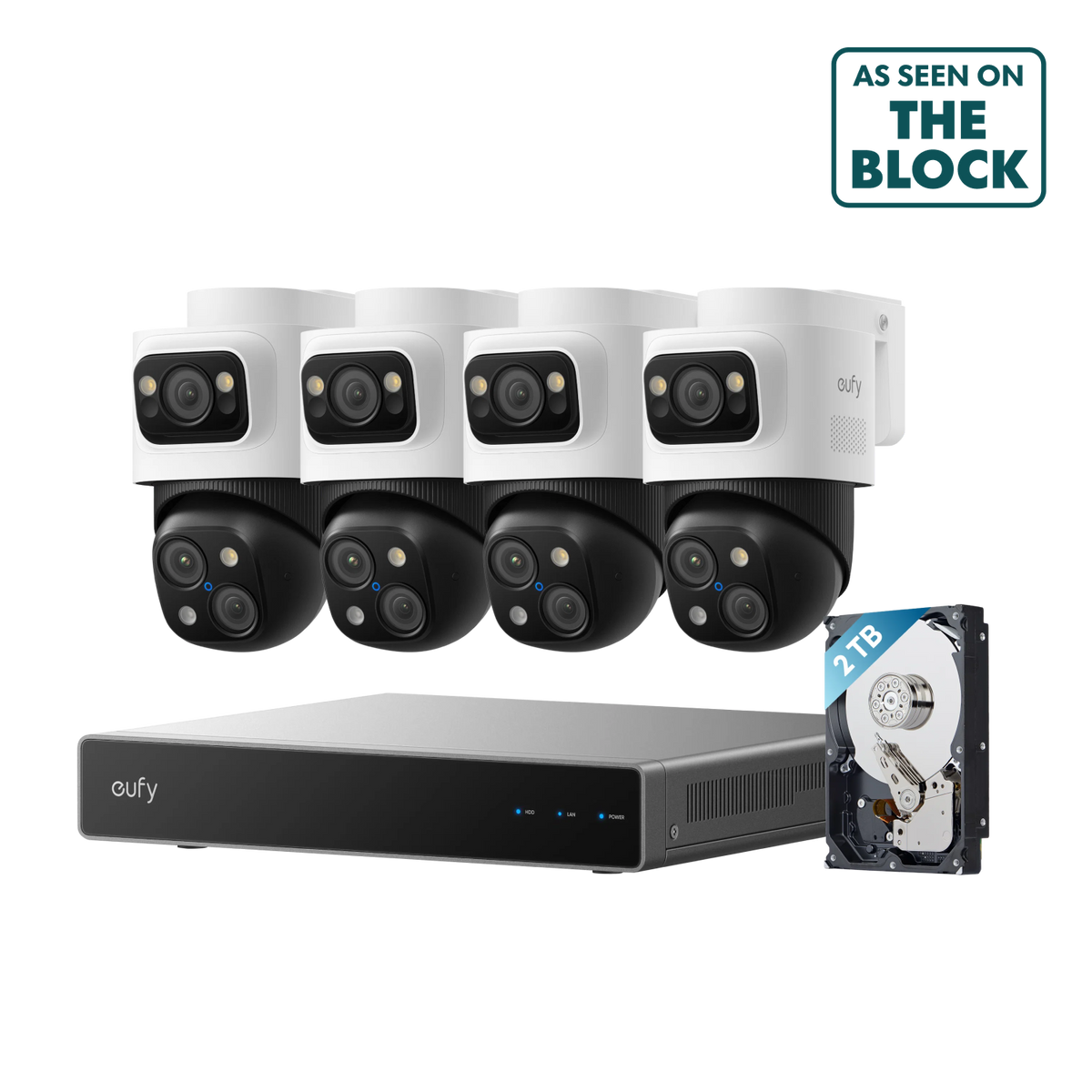 eufy S4 Max NVR POE 24/7 Security System - 4 x PTZ Cameras