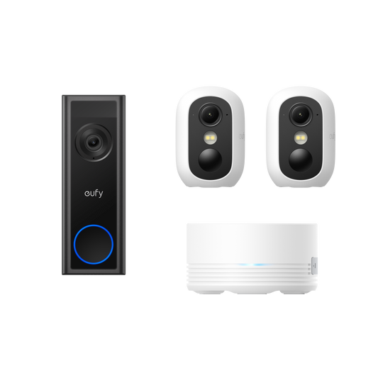 eufy Video Doorbell C30 + eufyCam C35 2-Cam Kit with HBmini