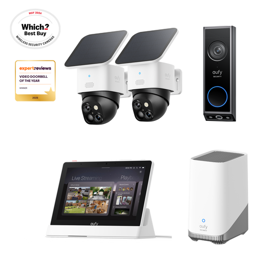SoloCam S340 (2-Cam Pack) + Video Doorbell E340+ HomeBase S380+Smart Display E10