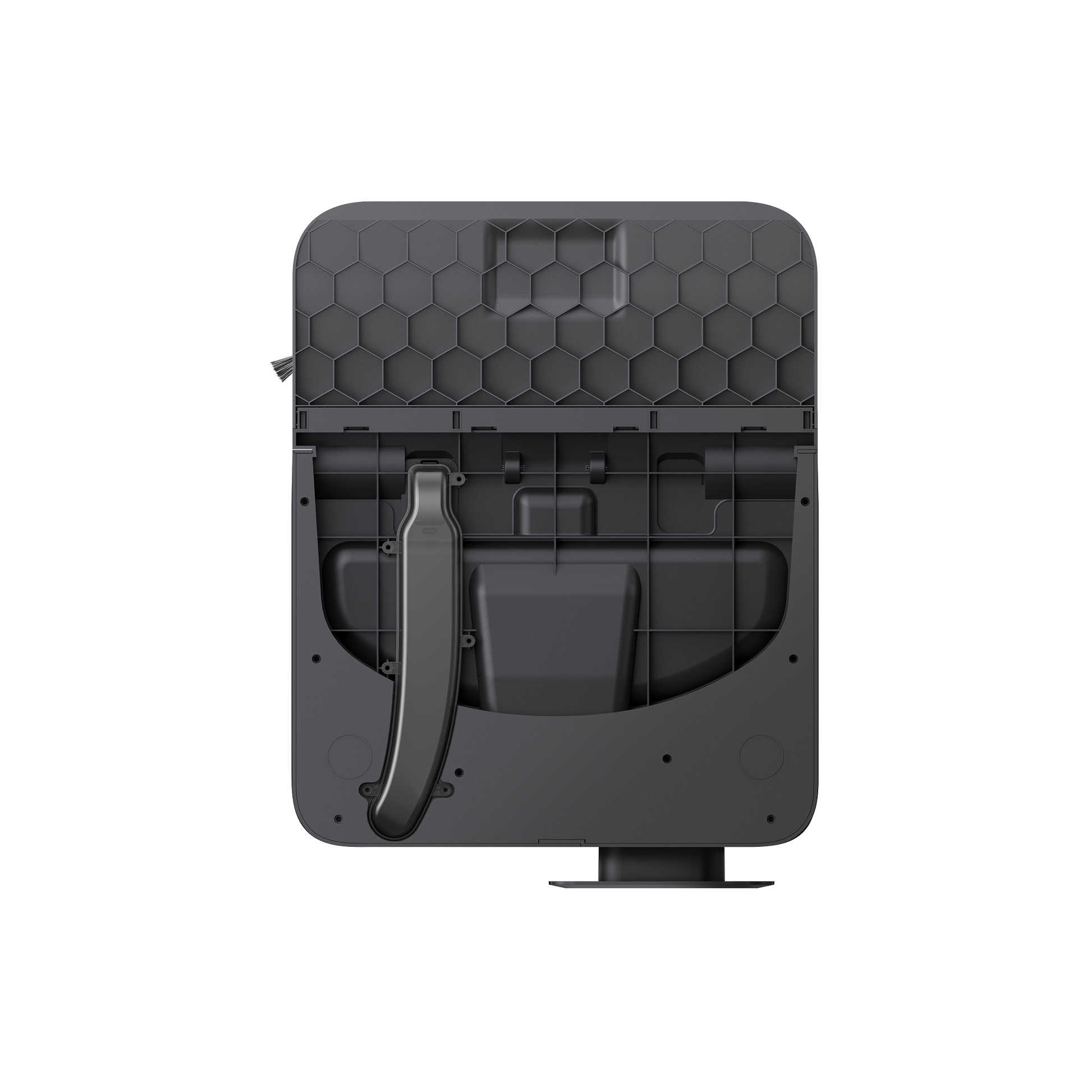 eufy cleaning station with honeycomb textured panel