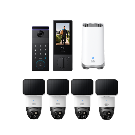 eufy SoloCam S340 (4-Cam Pack) + FamiLock S3 Max + HomeBase™ S380