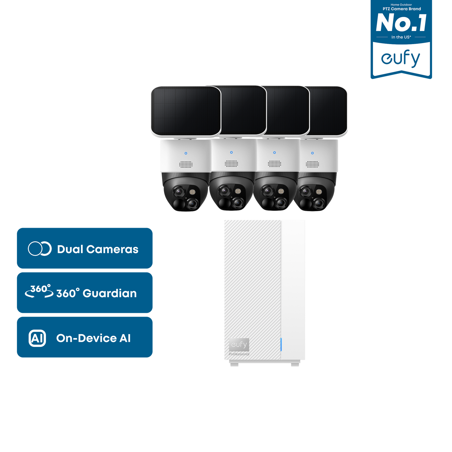 eufy SoloCam S340 (4-Cam Kit) + eufy HomeBase™ Professional S1
