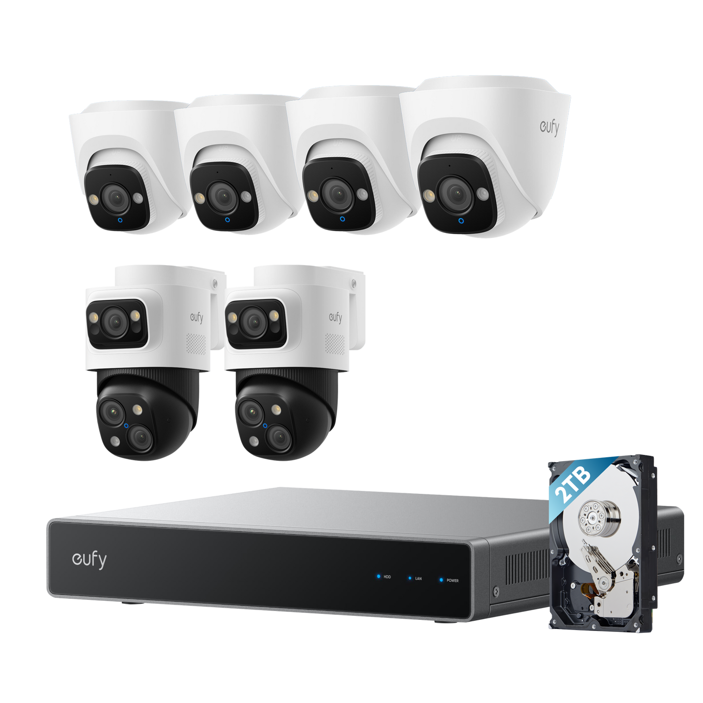 eufy PoE NVR CCTV Security System E41 (4 PoE E41 Add-on Cams) + 2 PoE S4 Add-on Cams