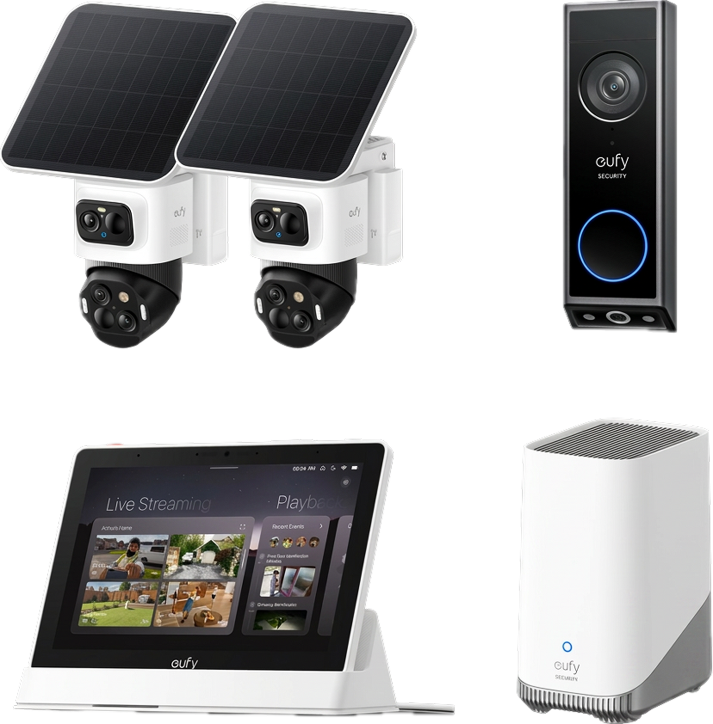 eufyCam S4 (2 pack) + Video Doorbell E340 + Homebase 3 + Display