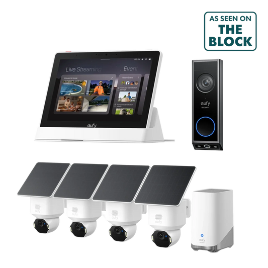 eufyCam E42 (4 pack) + Video Doorbell E340 + Smart Display E10
