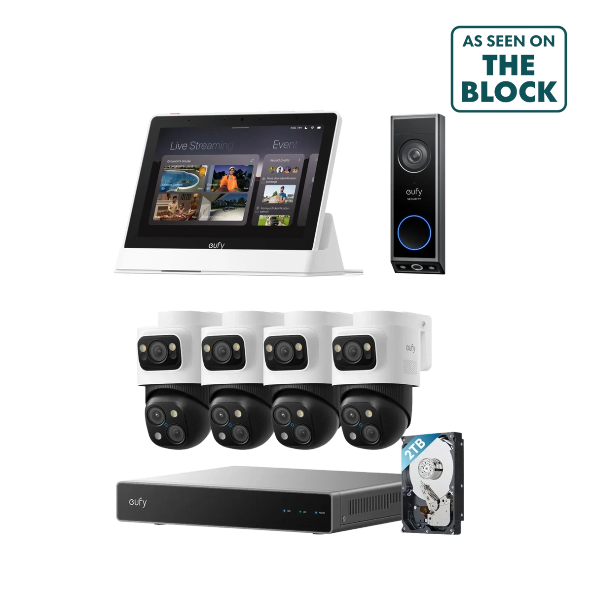 eufy S4 Max NVR 4-PTZ System + Doorbell E340 + Smart Display E10
