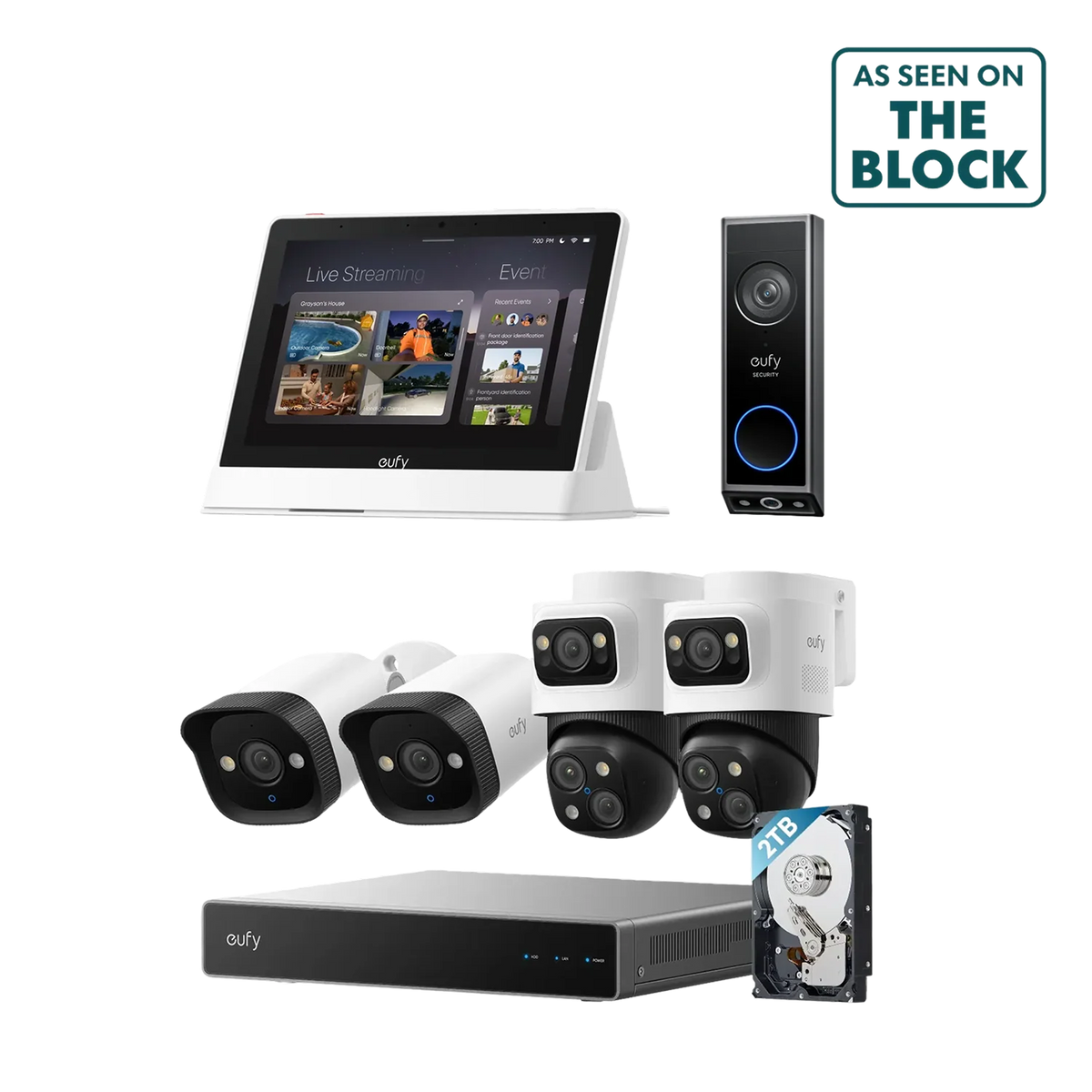 eufy S4 NVR 4-Cam System + Doorbell E340 + Smart Display E10