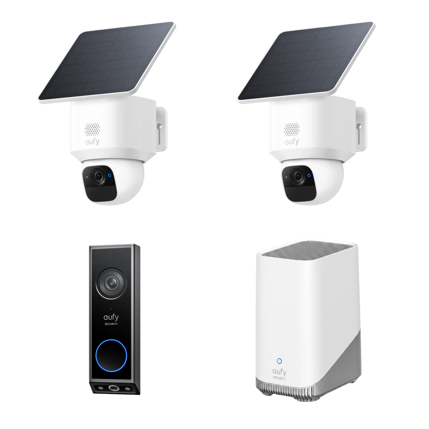 2 × SOLOCAM E30 with HomeBase 3 & Video Doorbell E340
