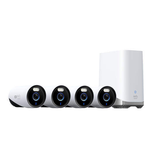 eufyCam Professional (E330) 24/7 Recording 4-Pack with HomeBase 3